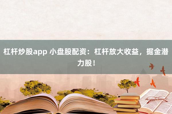 杠杆炒股app 小盘股配资：杠杆放大收益，掘金潜力股！