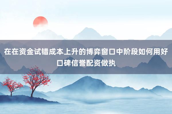 在在资金试错成本上升的博弈窗口中阶段如何用好口碑信誉配资做执